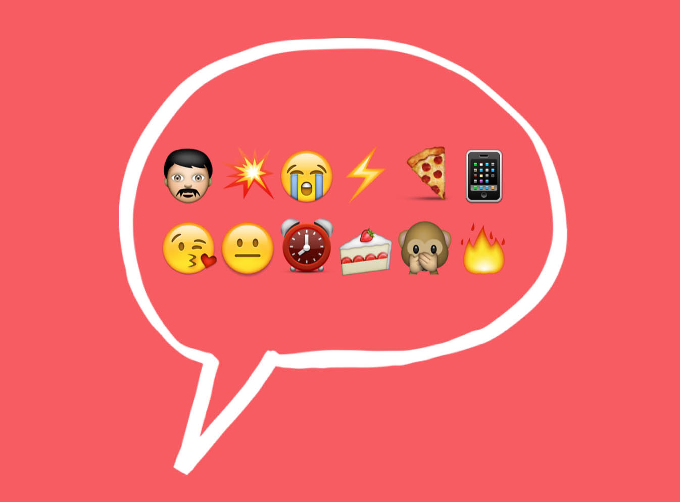 Thought bubble with emoji icons